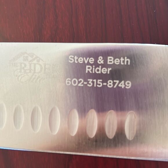 Rosewood Handle 13” Santoku Knife - Picture 6 of 9